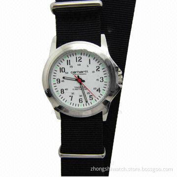 Promotional Wristwatch, Alloy Case, Nylon Strap, Japan Quartz Movement